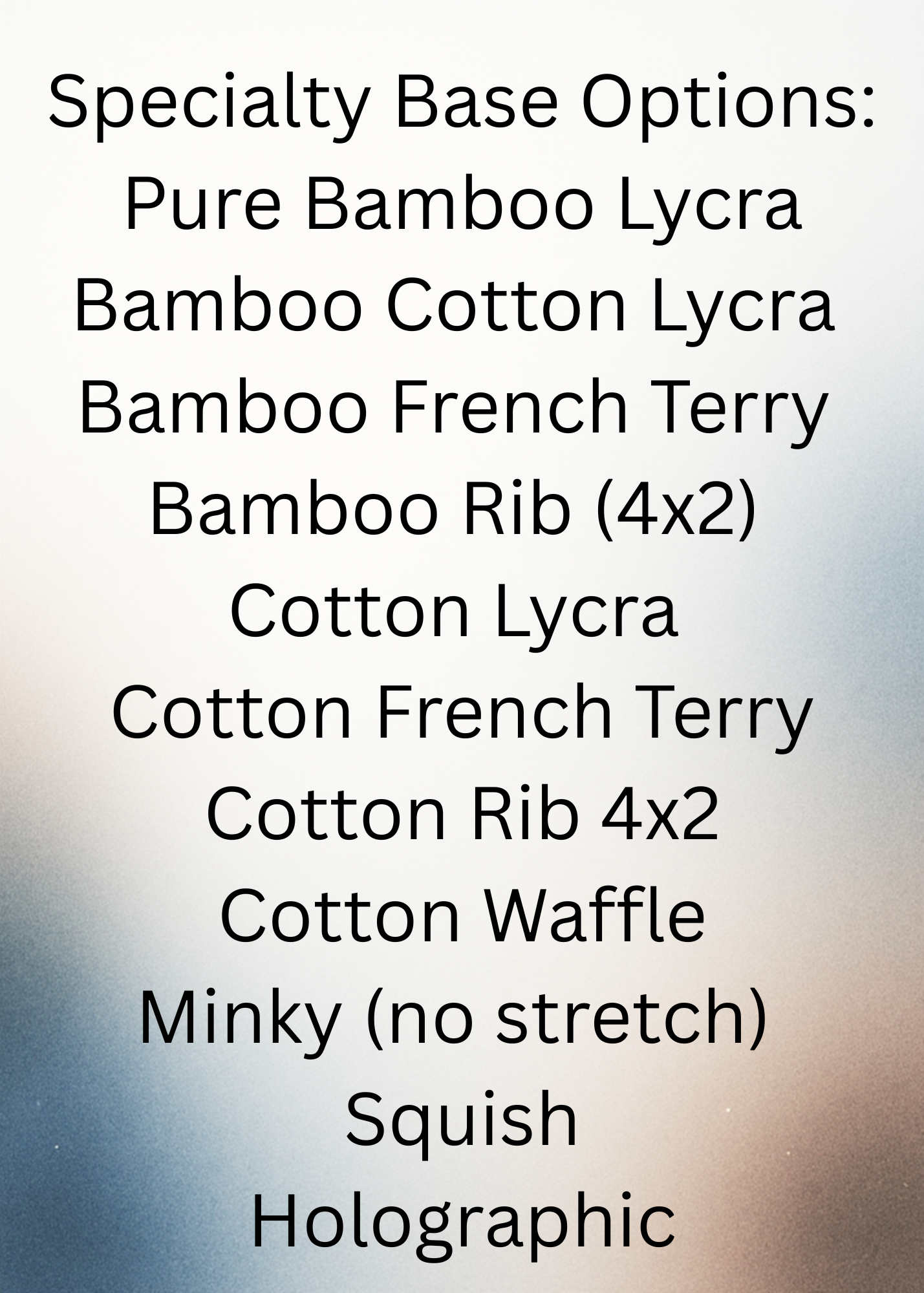 Specialty fabric add-on