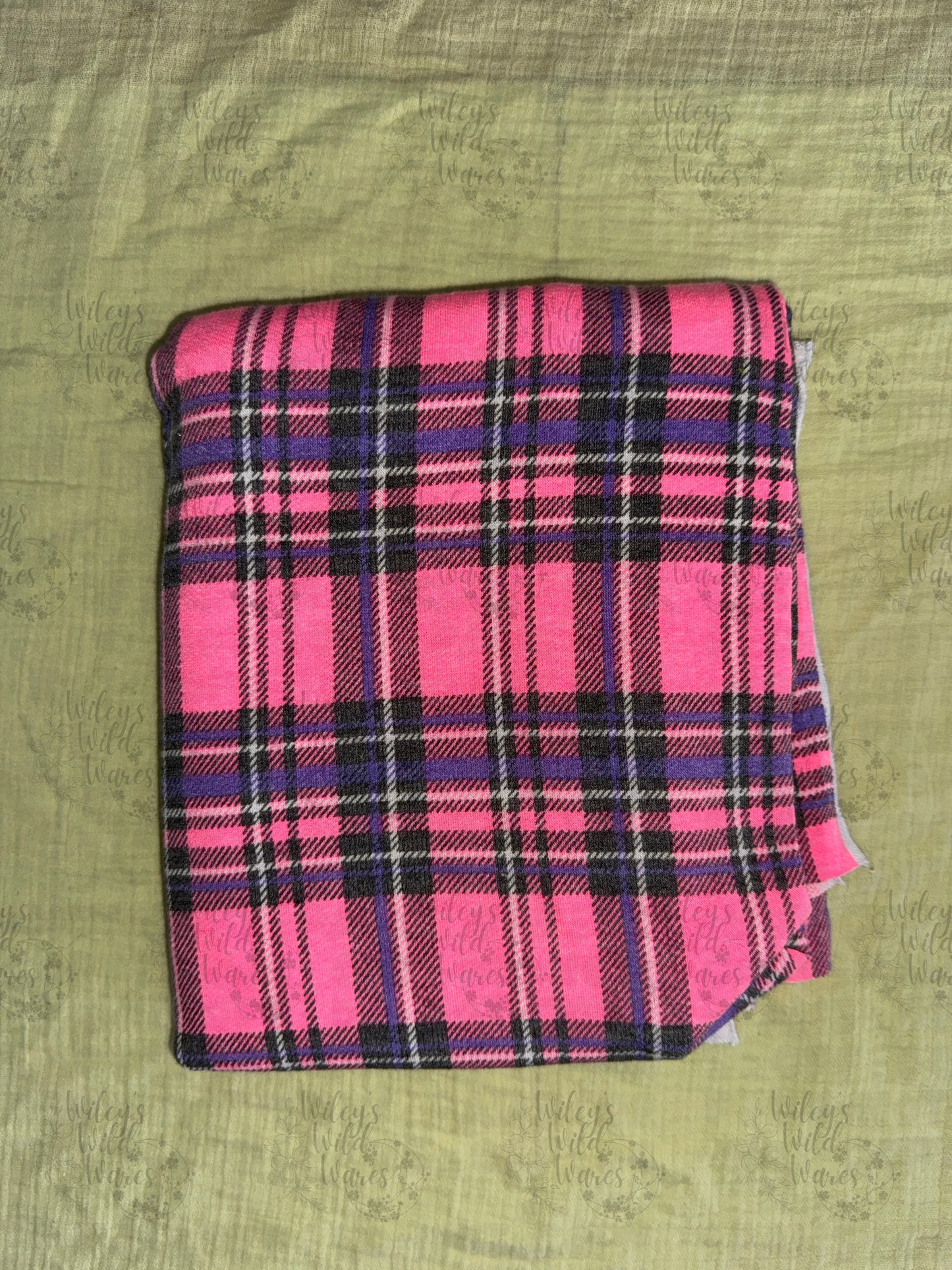 Pink plaid - brushed sweater knit