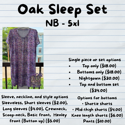 Oak cozy set